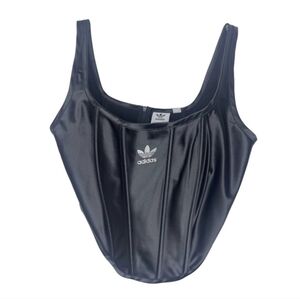 ADIDAS cropped black corset top